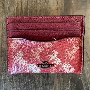 Coach Red Carriage Card Case
